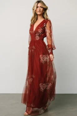 Baltic Born Layla Tulle Maxi Dress | Rust Floral
