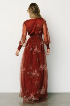 Baltic Born Layla Tulle Maxi Dress | Rust Floral