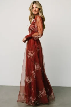 Baltic Born Layla Tulle Maxi Dress | Rust Floral
