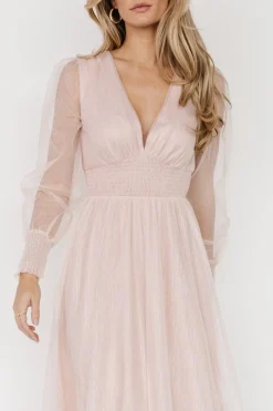 Baltic Born Layla Tulle Maxi Dress | Shimmer Pink