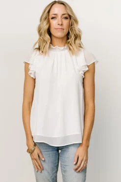 Baltic Born Leah Mock Neck Top | Off White