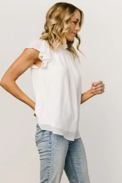 Baltic Born Leah Mock Neck Top | Off White