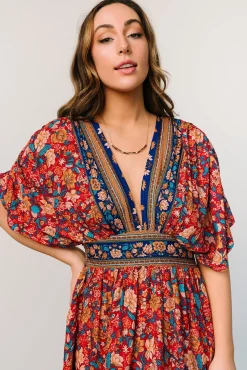 Baltic Born Leeanne Midi Dress | Red Multi Floral