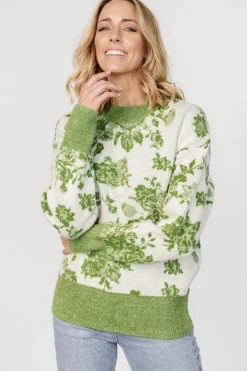 Baltic Born Legend Sweater | Light Green Print
