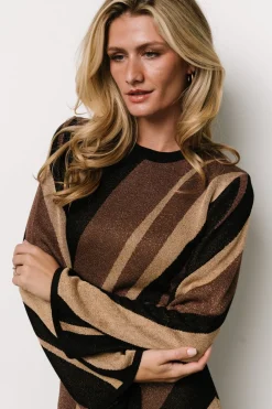 Baltic Born Leigh Sweater Dress | Brown Multi Print