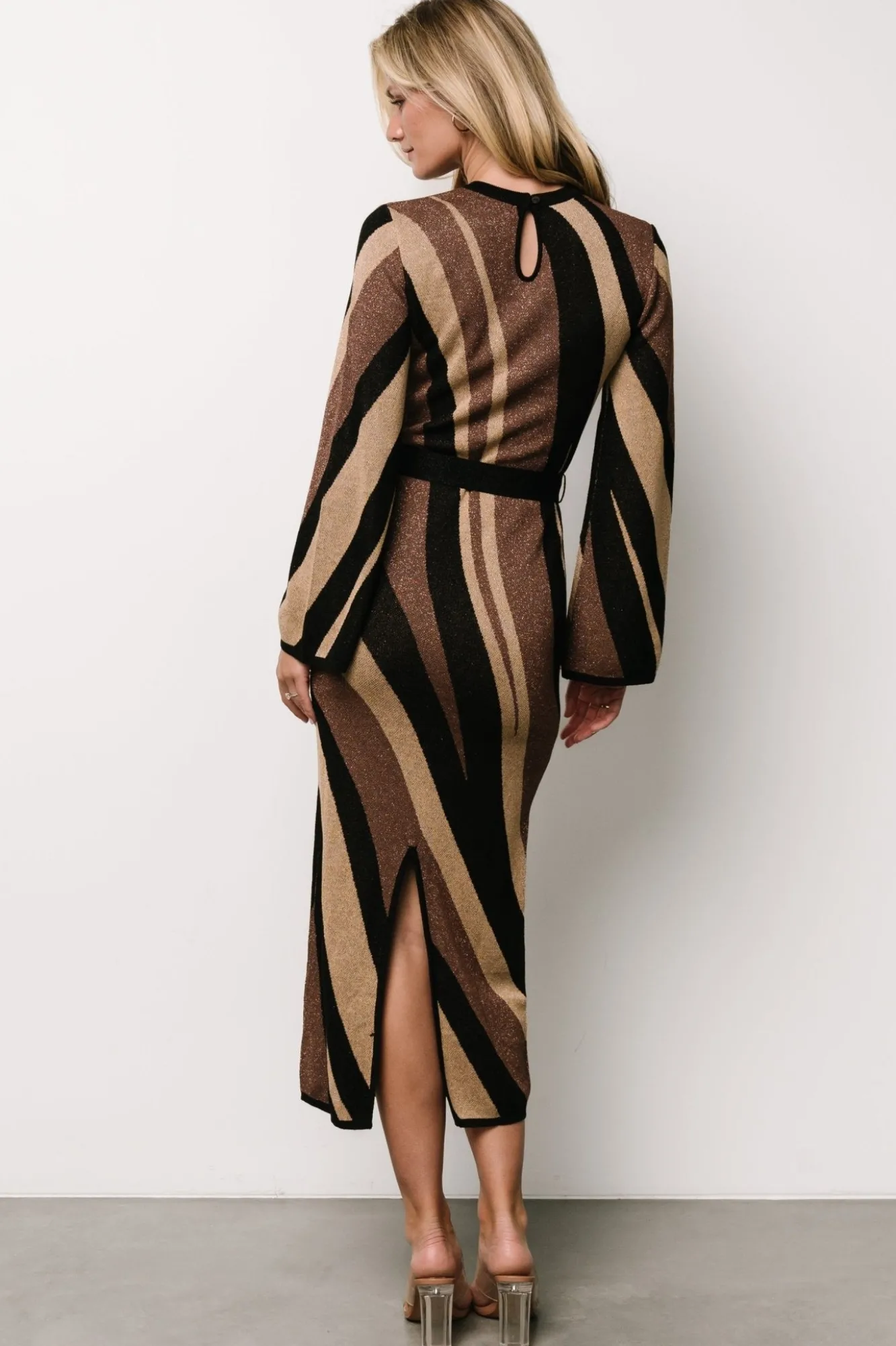 Baltic Born Leigh Sweater Dress | Brown Multi Print