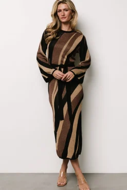 Baltic Born Leigh Sweater Dress | Brown Multi Print