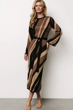 Baltic Born Leigh Sweater Dress | Brown Multi Print