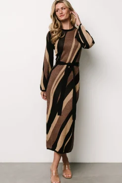 Baltic Born Leigh Sweater Dress | Brown Multi Print