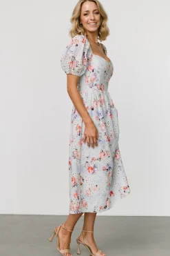 Baltic Born Leila Eyelet Midi Dress | Light Blue Floral