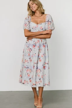 Baltic Born Leila Eyelet Midi Dress | Light Blue Floral