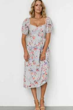 Baltic Born Leila Eyelet Midi Dress | Light Blue Floral