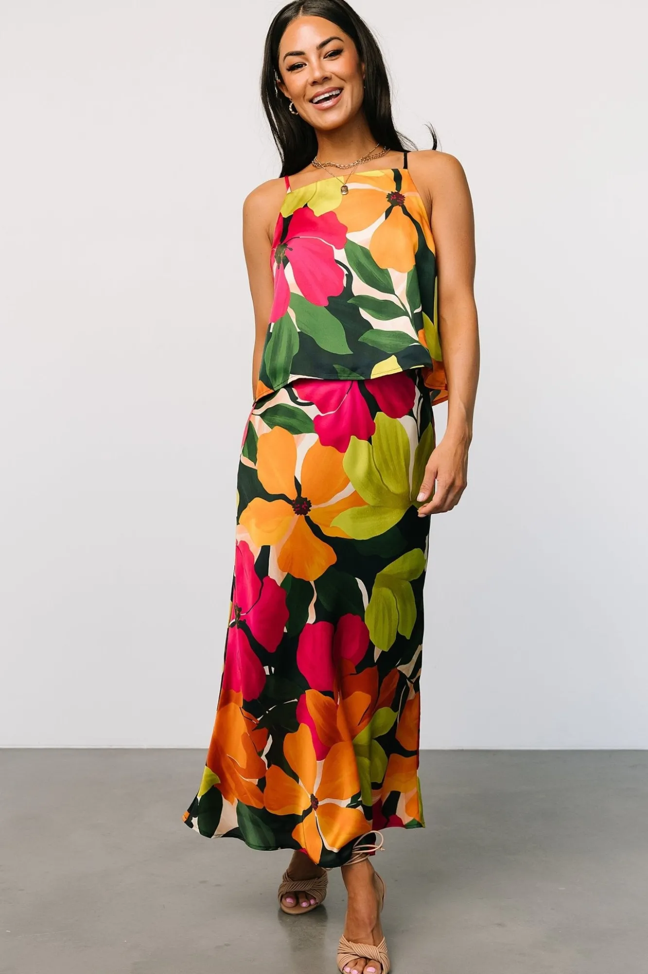 Baltic Born Leland Satin Skirt | Multi Floral