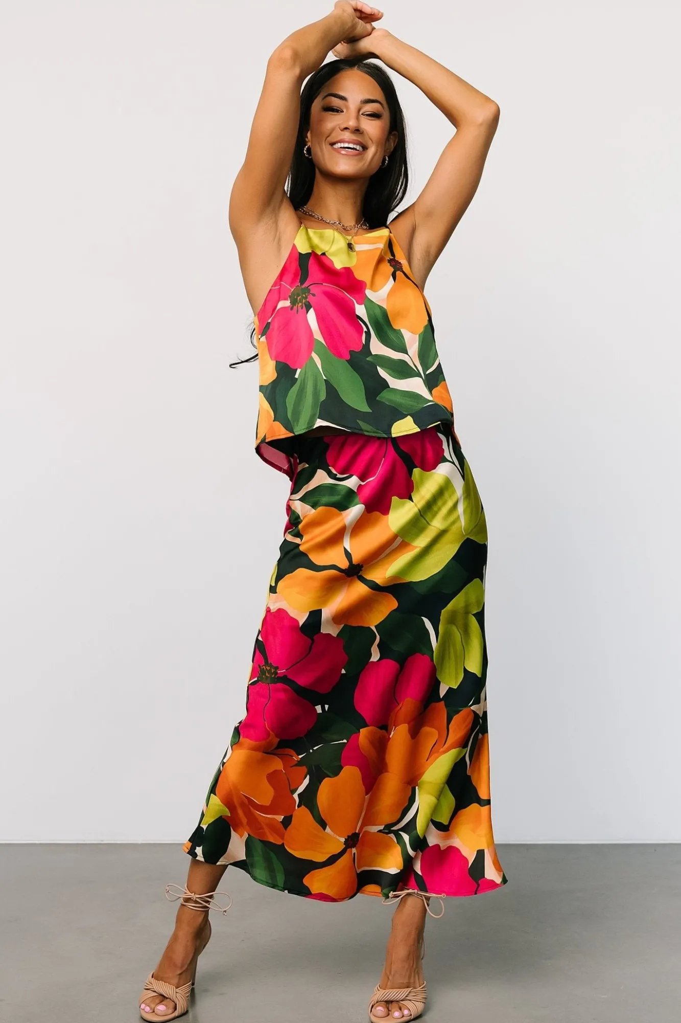 Baltic Born Leland Satin Skirt | Multi Floral