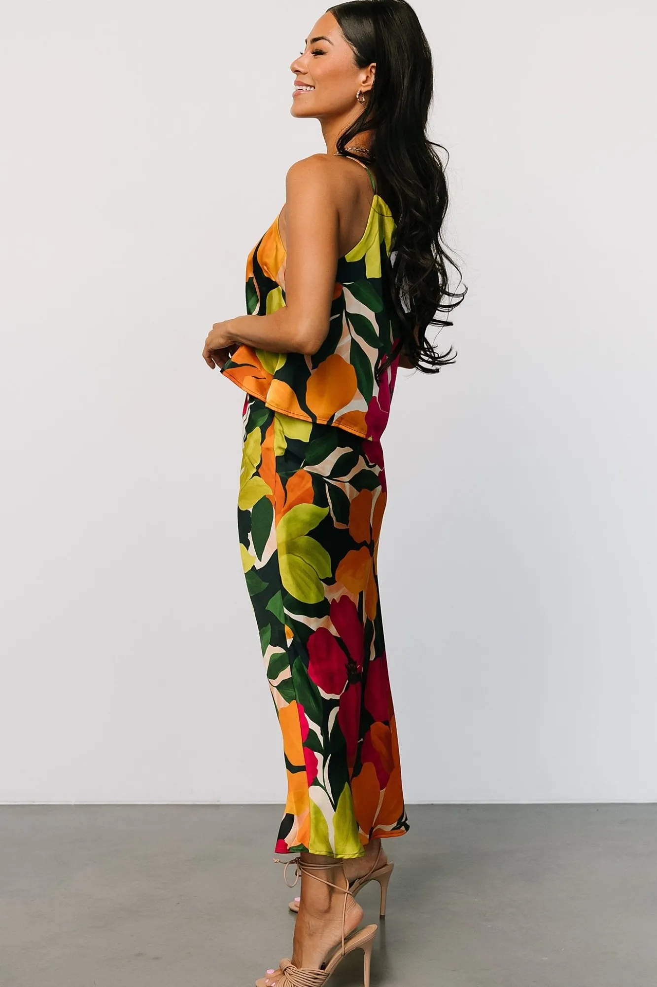Baltic Born Leland Satin Skirt | Multi Floral