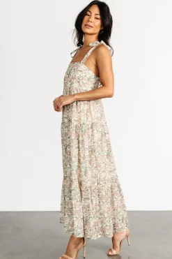 Baltic Born Lelisa Shoulder Tie Dress | Cream Floral