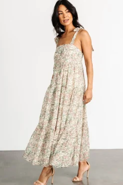 Baltic Born Lelisa Shoulder Tie Dress | Cream Floral
