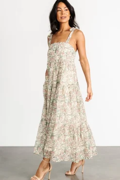 Baltic Born Lelisa Shoulder Tie Dress | Cream Floral