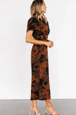 Baltic Born Lenni Midi Dress | Espresso Print