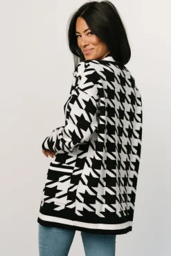 Baltic Born Leroy Houndstooth Cardigan | Black + White
