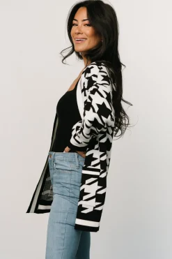Baltic Born Leroy Houndstooth Cardigan | Black + White