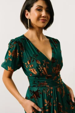 Baltic Born Leslie Velvet Maxi Dress | Bronze + Jade