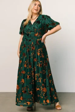Baltic Born Leslie Velvet Maxi Dress | Bronze + Jade