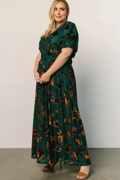 Baltic Born Leslie Velvet Maxi Dress | Bronze + Jade