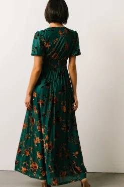 Baltic Born Leslie Velvet Maxi Dress | Bronze + Jade