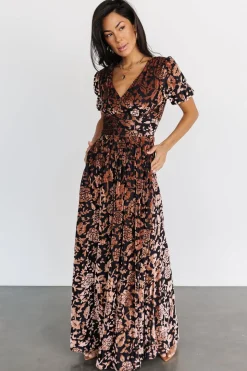 Baltic Born Leslie Velvet Maxi Dress | Black + Bronze