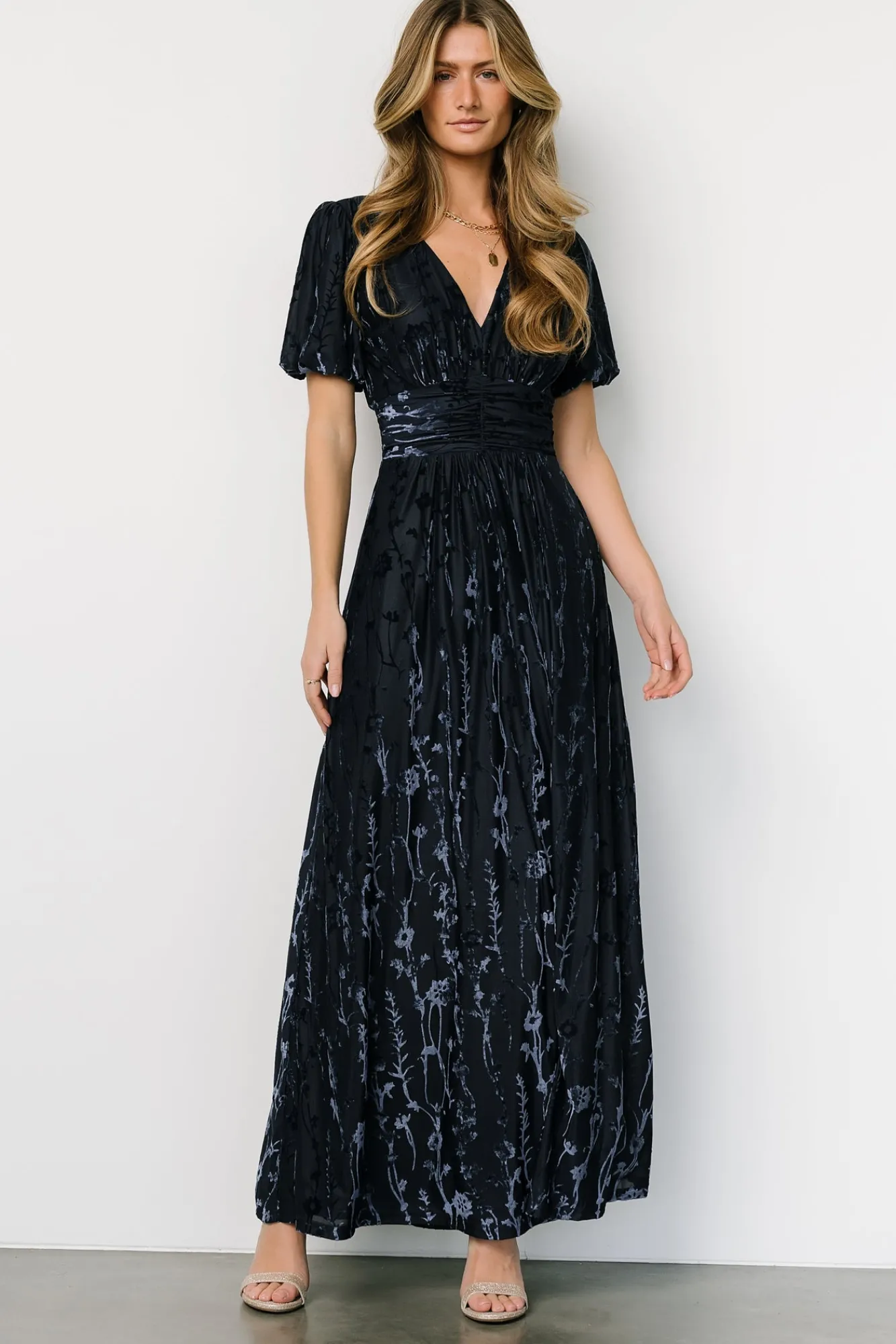 Baltic Born Leslie Velvet Maxi Dress | Deep Blue
