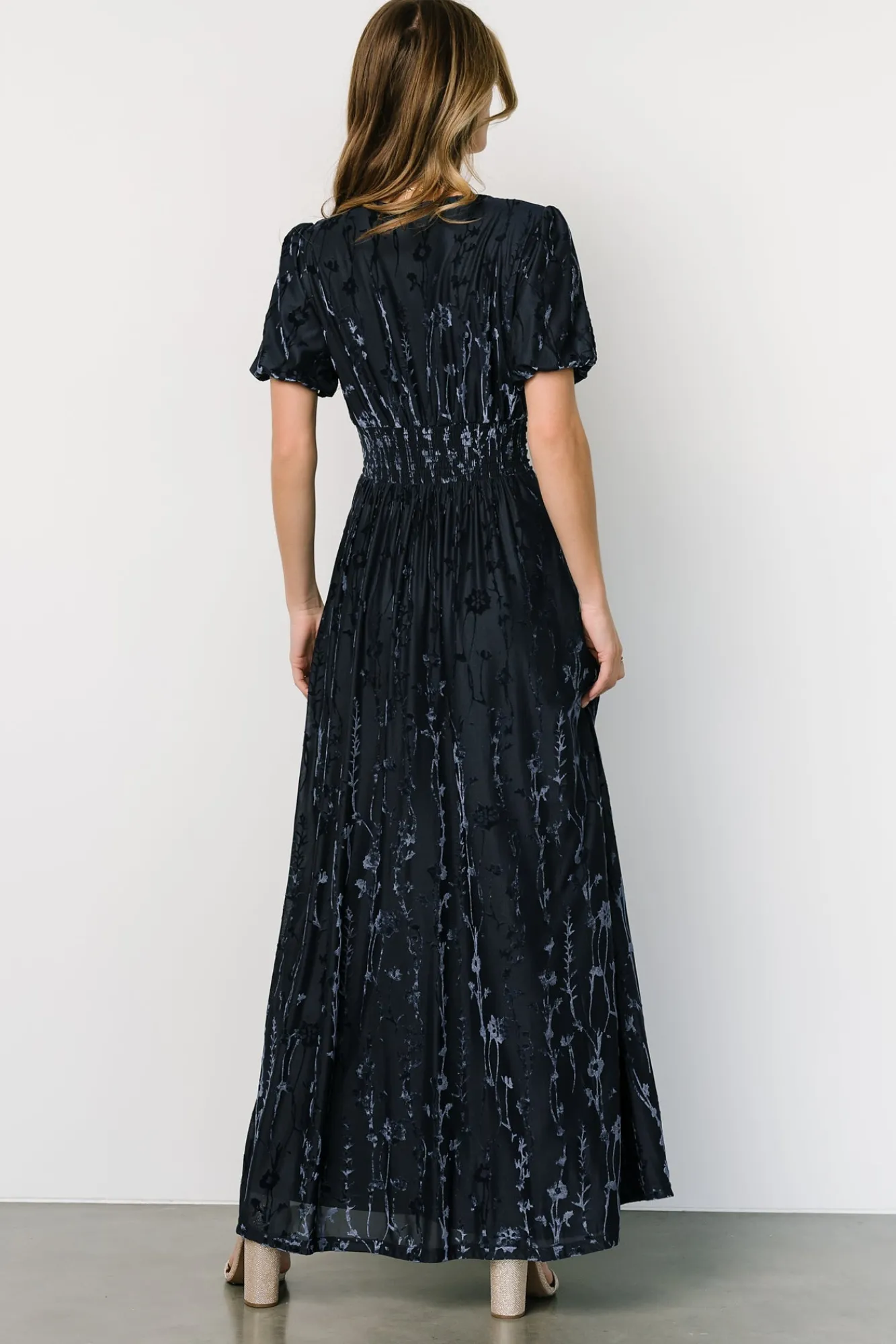 Baltic Born Leslie Velvet Maxi Dress | Deep Blue