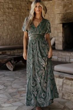 Baltic Born Leslie Velvet Maxi Dress | Sage + Silver