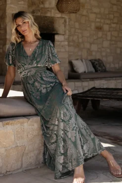 Baltic Born Leslie Velvet Maxi Dress | Sage + Silver