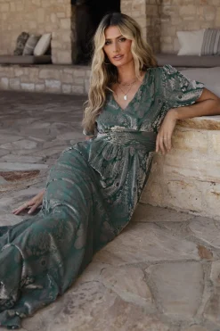 Baltic Born Leslie Velvet Maxi Dress | Sage + Silver