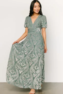 Baltic Born Leslie Velvet Maxi Dress | Sage + Silver