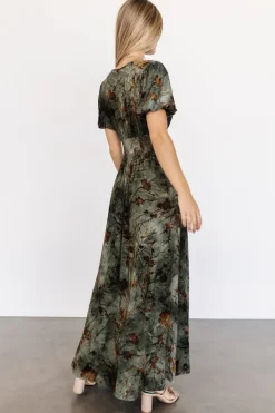 Baltic Born Leslie Velvet Maxi Dress | Green + Copper