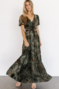Baltic Born Leslie Velvet Maxi Dress | Green + Copper