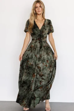 Baltic Born Leslie Velvet Maxi Dress | Green + Copper
