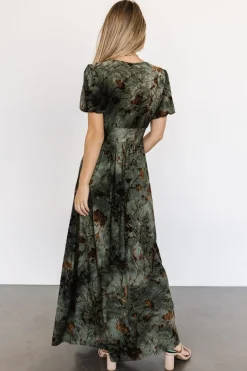 Baltic Born Leslie Velvet Maxi Dress | Green + Copper