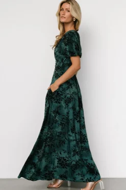 Baltic Born Leslie Velvet Maxi Dress | Jade + Black