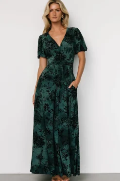Baltic Born Leslie Velvet Maxi Dress | Jade + Black