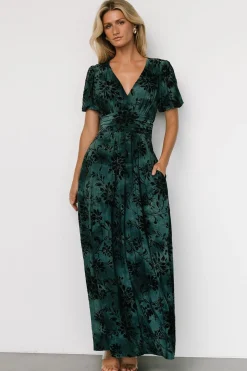 Baltic Born Leslie Velvet Maxi Dress | Jade + Black