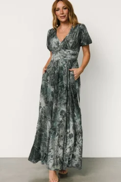 Baltic Born Leslie Velvet Maxi Dress | Slate Blue