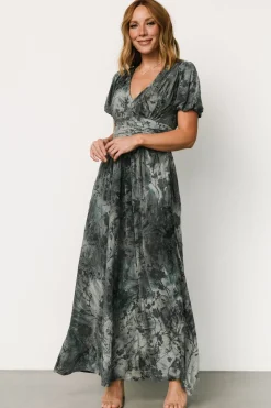 Baltic Born Leslie Velvet Maxi Dress | Slate Blue