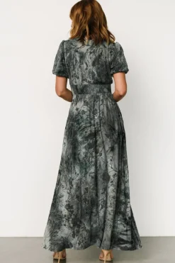 Baltic Born Leslie Velvet Maxi Dress | Slate Blue
