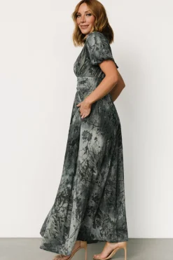 Baltic Born Leslie Velvet Maxi Dress | Slate Blue