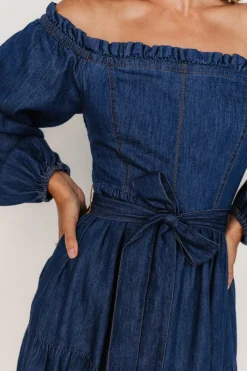 Baltic Born Lewiston Off Shoulder Dress | Denim Blue