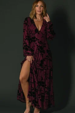 Baltic Born Liana Velvet Embossed Maxi Dress |