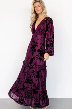 Baltic Born Liana Velvet Embossed Maxi Dress |